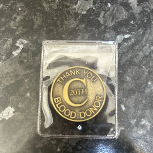 Blood Donor medal/coin, 20thC 2000, Thank You, in clear pouch