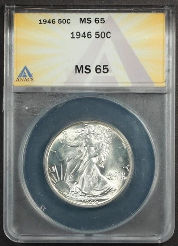 1946-P U.S. Walking Liberty Half-Dollar MS65 ANACS Certified