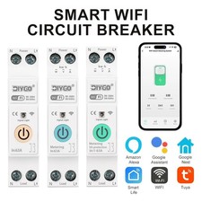 1-63A 1P+N Tuya Wifi Smart Circuit Breaker Switch Kwh Metering Timer Relay MCB V