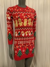 SHEIN Size 10 Y Or Women’s X-Small Merry Christmas Santa Knit Mini Dress