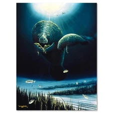 Wyland, "Save the Manatees" Limited Edition Cibachrome, Numbered and Hand Signed