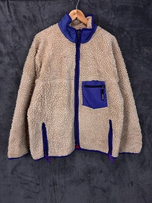 Vintage Patagonia Jacke Herren XL Haferflockenblau Hochflor Fleece Made USA 23021 Y2K