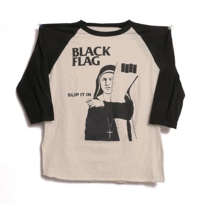 Black Flag Raglan Band Tee Raymond Pettibon Art Slip It In Bad Nun