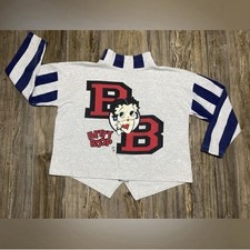 Vintage 1993 Betty Boop Graphic Striped Sweatshirt Womens XL Cartoon USA VTG 90s