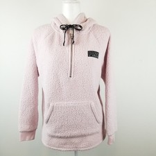 PINK Victoria's Secret Sherpa Fleece 1/4 Zip Hoodie Pullover XS Pink