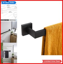 Towel Bar 24 Inch Wall Mounted SUS304 Stainless Steel Matte Black Square