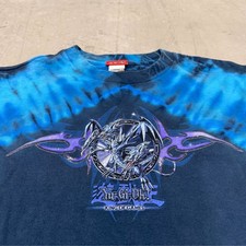 Vintage Yugioh Blue Eyes Ultimate Dragon Tie Dye Shirt Mens Small Youth Large