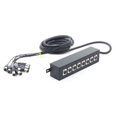 MUSIC STORE Multicore 8xXLR, 5m, Professionelles Multicore-Kabel, Stagebox
