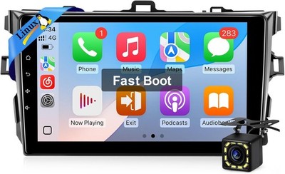 Leadfan 9'' Car Stereo CarPlay Android Auto Toyota Corolla 2008-2012 Camera