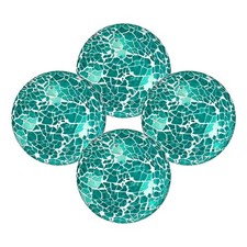 4 Pcs 2.4 in Glass Decorative Balls for Bowls, Mosaic Glass Balls, Sky Blue