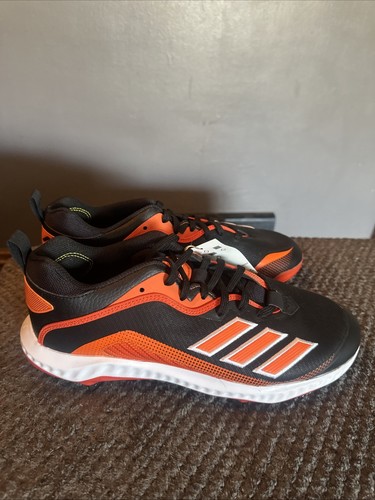 Adidas Icon 6 Bounce tacchetti da baseball in metallo da uomo taglia 9,5D nero arancione FV9349 - Foto 7 di 12