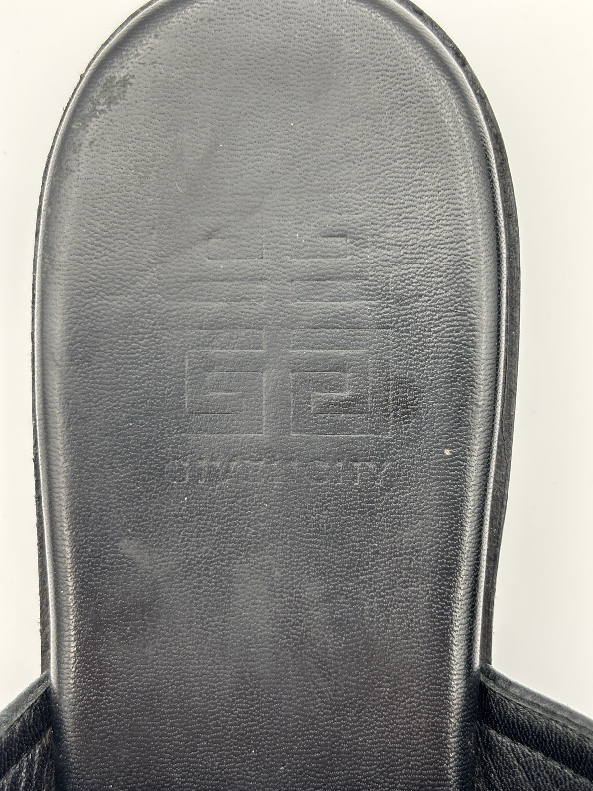 Authentic Givenchy Slides Flat Sandals Black Leat… - image 11