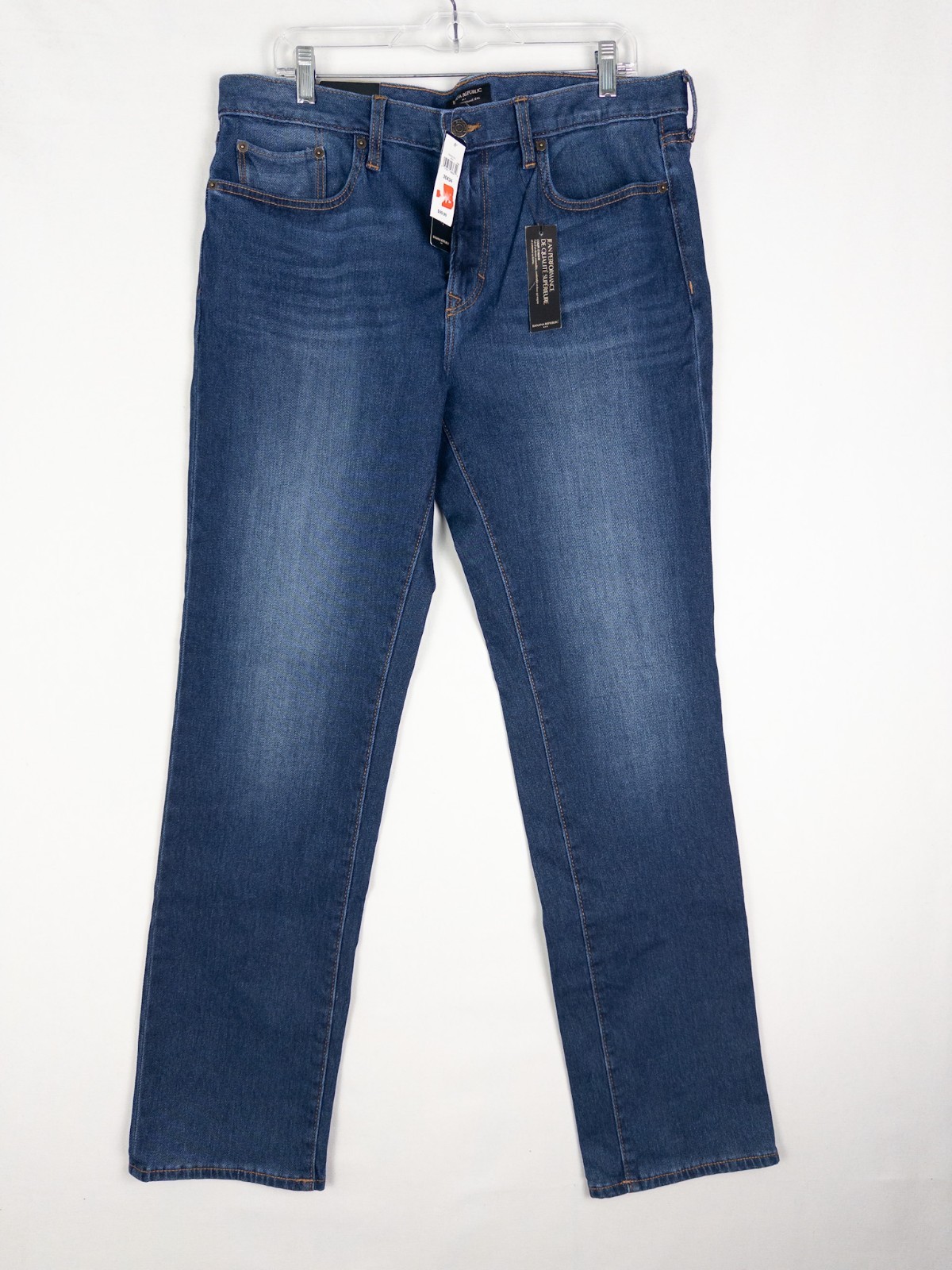 Mens 36x34 Blue Mid Wash Tapered