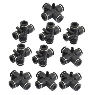 10xJPZA-10Air Pneumatic 10mm x10mm Cross Shaped Push Connector Quick Fitting  *m