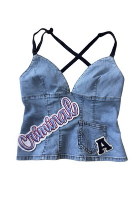   Dolce & Gabbana Vintage Y2K Denim Corset Top  