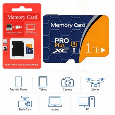 Micro SD Card 1TB Memory Card TF Class10 for Smartphones Tablets 256GB U3 A2 