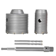 SDS Plus Concrete Hole Saw Kits, 1-3/5, 2-3/4 in (40MM, 70MM) Tungsten Steel ...