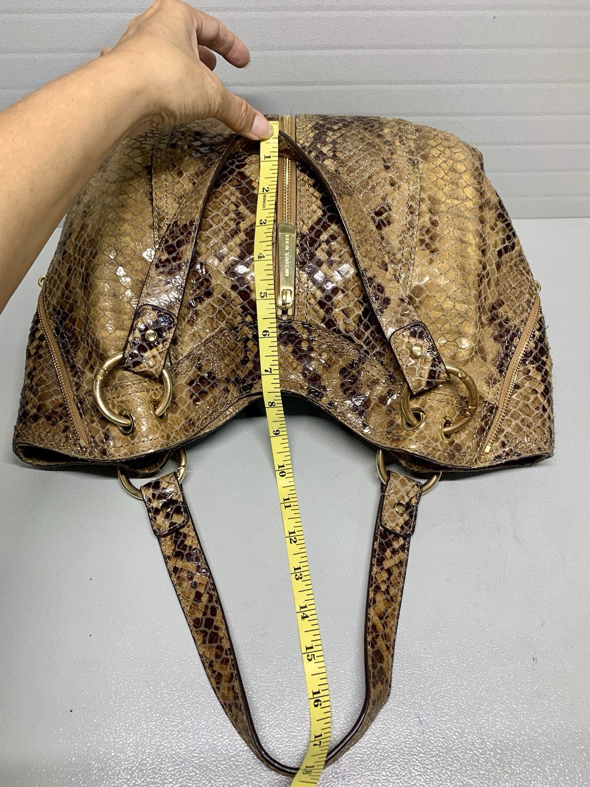 Michael Kors Python Brown Leather Zip Detail Hobo… - image 13