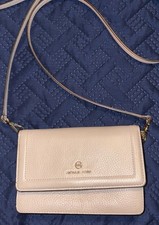 Michael Kors Vanilla Logo Smartphone Small Crossbody Clutch Wallet Purse