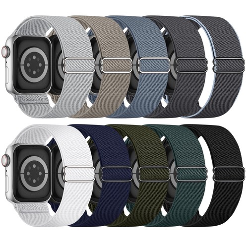 10 Stück Dehnbare Armbänder Kompatibel mit Apple Watch Armband 40mm 38mm 41mm 42mm 4...