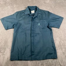Vintage Iolani Hawaii Blue Loop Collar Shirt Men's S Button Down