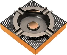 Cigar Ashtray Metal Outdoor Cigarette for Outside Large, Yellow 