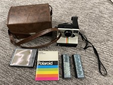 Polaroid One Step Rainbow Stripe Land Camera 70 untested Case Lot Bulbs Manual