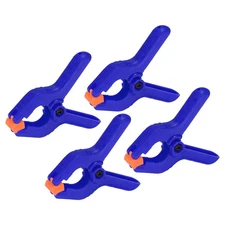 2 Inch Spring Clamps, 4 Pack Plastic Flexible Anti-slip Strong Clips, Blue