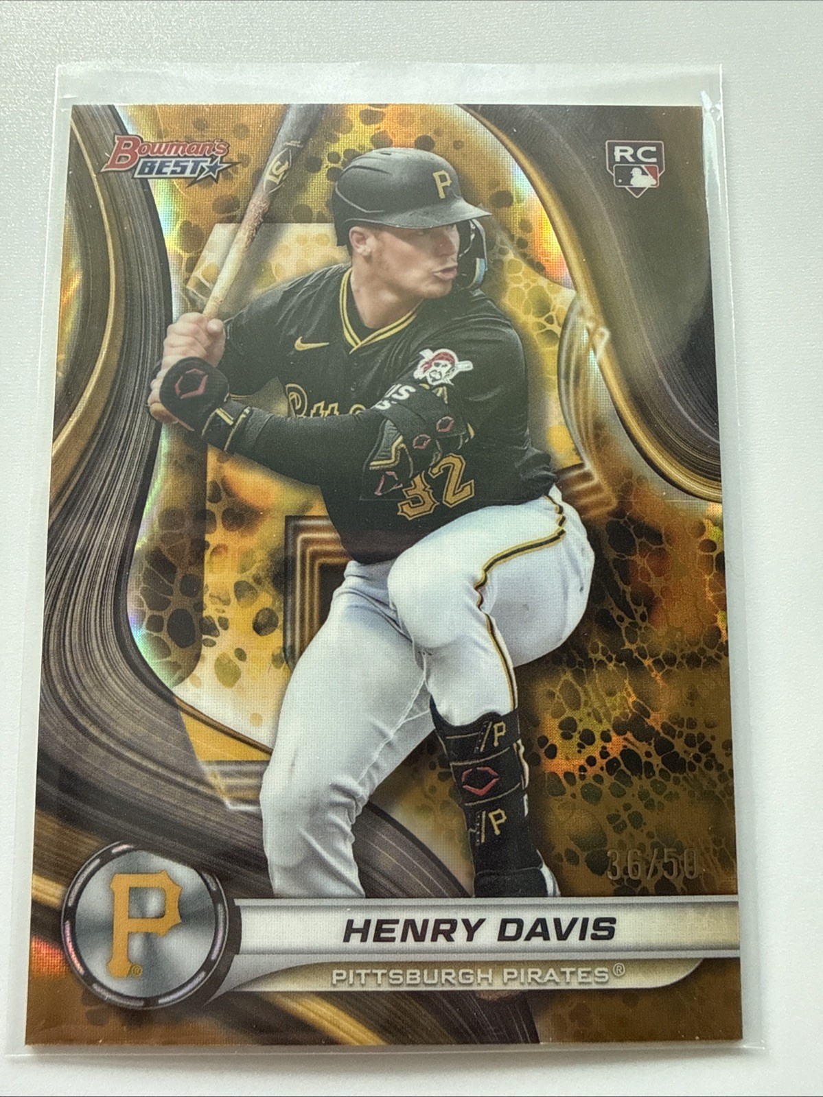 Henry Davis RC 2024 Bowman’s Best Gold Refractor /50 Pirates #36/50
