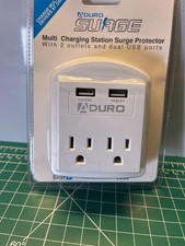 ADURO SURGE MULTI CHARGING STATION WITH 2 OUTLETS  DUAL USB PORTS