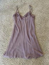 Vintage Y2K Victoria  s Secret Lace Trim Lingerie Teddy Slip Dress Lavender SMALL