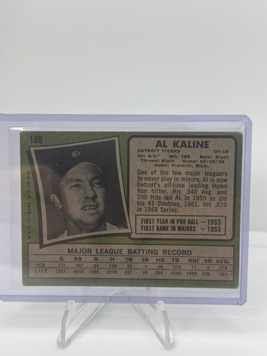 1971 Topps #180 Al Kaline - Picture 2 of 2