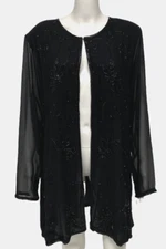 Anthony Mark Hankins Women's Sheer evening formal 100% silk Over blazer Size L