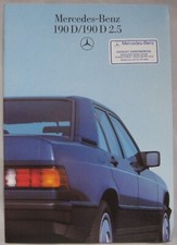 1986 Mercedes 190D, 190 D 2.5 Brochure publication No. MKP 6701.0051.02-01/0386