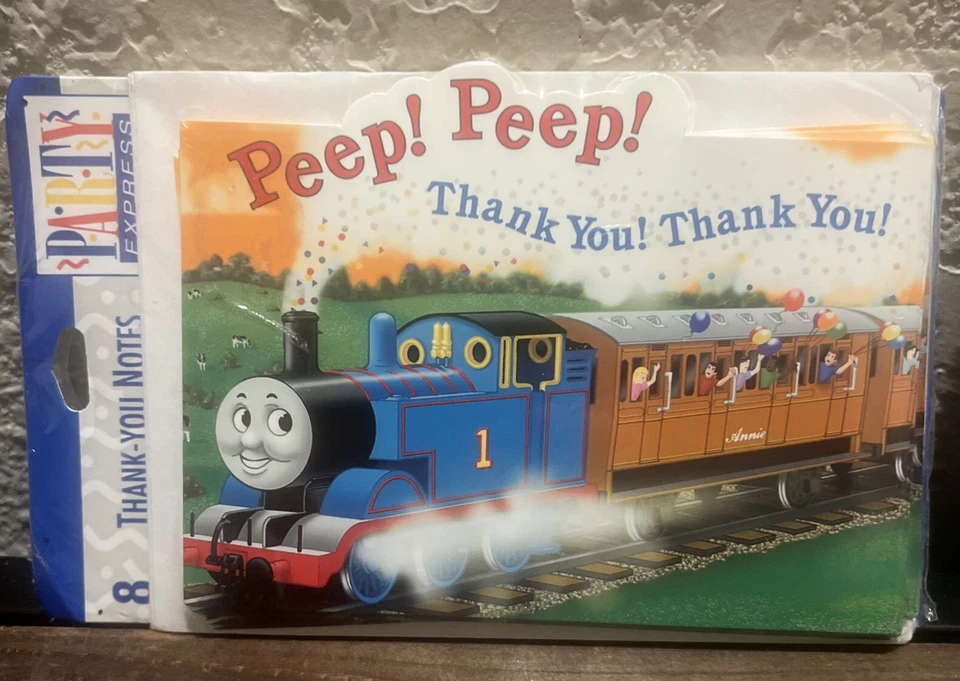 LOT-Thomas the Train Birthday Invitations & ThankYou Notes W/ Envelopes-8 Each - Image 4 of 4