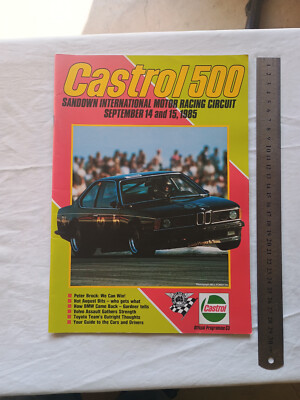 1985 Castrol 500 Sandown Programme Sports Touring Racing Formula 2 Ford Program