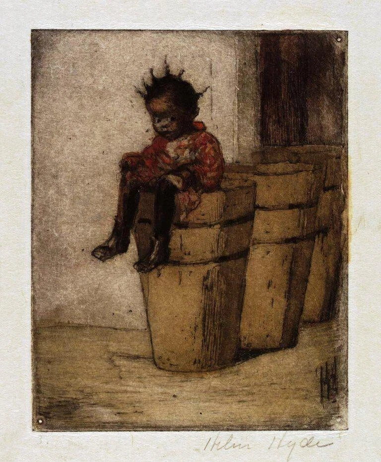 Cubos de helado - Grabado Helen Hyde 1918 - Arte japonés americano Foto 2 de 2