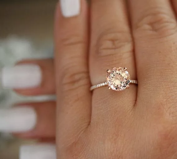 Peach morganite engagement ring online