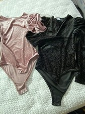Lot of 2 Zara Girls 11/12 Bodysuits Tops 1 Op...