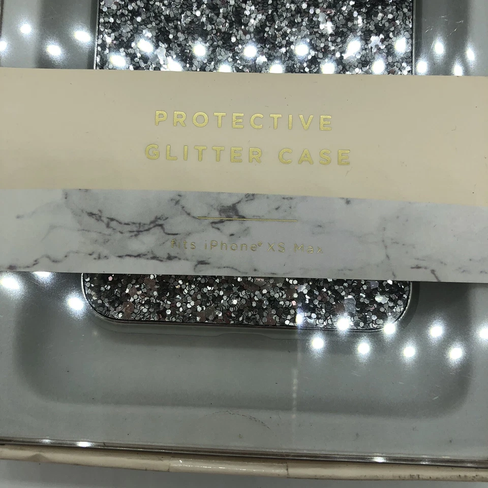 New Nanette Lepore Silver Glitter Iphone XS Max Protective Phone Case - Image 2 of 4