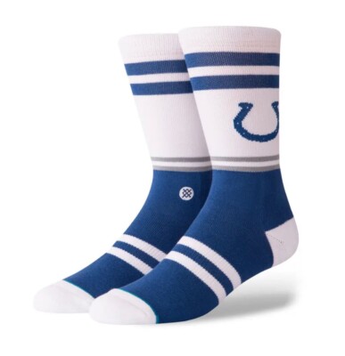 Stance NFL Indianapolis Colts Sideline Men's Crew Socks Size Large