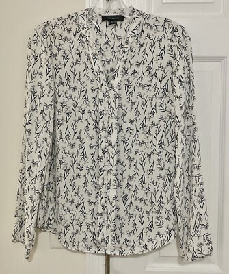 Primark V Neck Front Pleats Long Sleeves Top. Size S. Preowned