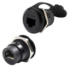 2Pack RJ45 Panel Mount Coupler Ethernet LAN Pass Through Connector CAT6 Femal...