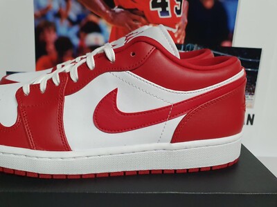 Nike Air Jordan 1 Low Gym Red White Men's UK 11 EUR 46 (553558 611