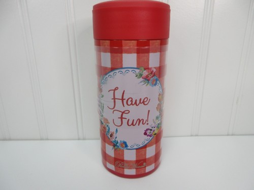 Pioneer Donna Slim Can Koozie Acciaio Inox 12oz Sweet Romance Gingham Rosso Nuovo - Foto 9 di 30