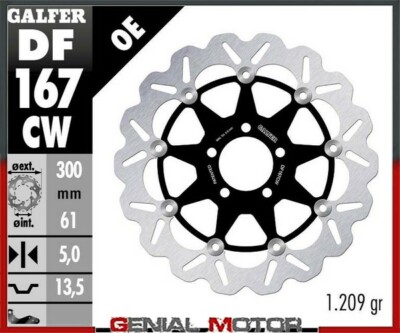 Galfer Front Brake Disc WAVE FLOATING FULL 300x5mm KAWASAKI ZZR 600 HAMA 1990