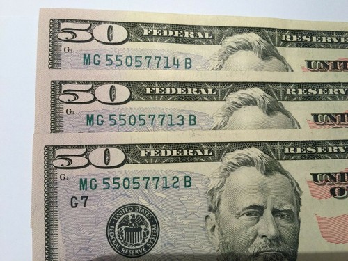 3 sequential Series 2013 $50 FRN - Chicago, IL - Crisp Uncirculated - Picture 3 of 5