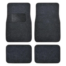 Carpet Car Floor Mats - Set of 4 Driver Passenger and Utility Pads - Dark Gray