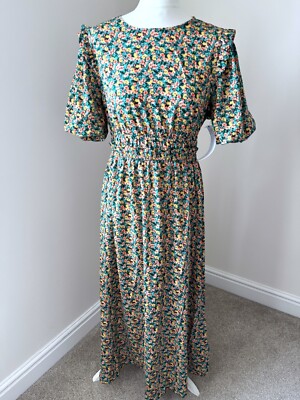 topshop ditsy floral midi dress Topshop ditsy floral trim detail maxi dress in ivory