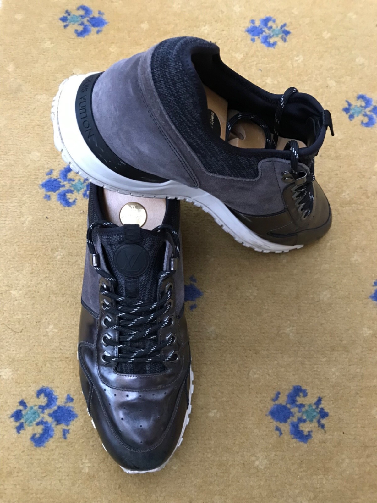 Louis Vuitton Trainers Sneakers Shoes Run Away Suede Leather UK 10 US 11 44 Mens thumbnail 4